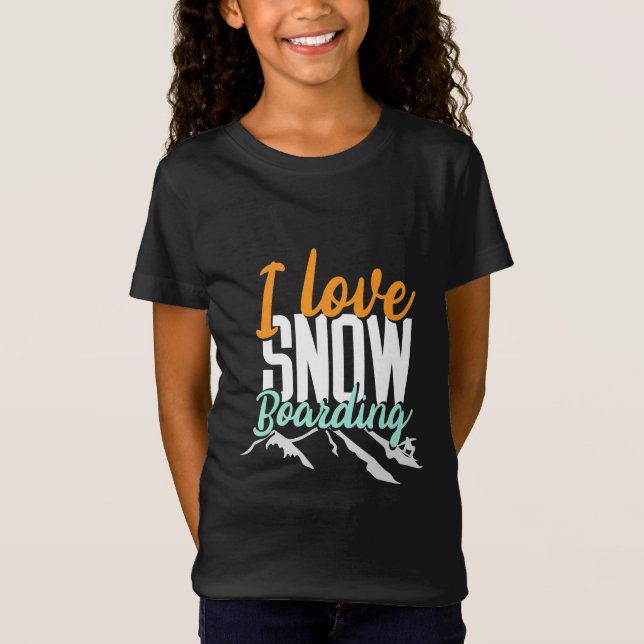 I Kärlek Snö-bordning T Shirt (Framsida)