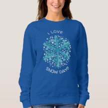 I Kärlek Snö Days Blue Snowflake T-Shirt