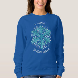 I Kärlek Snö Days Blue Snowflake T-Shirt