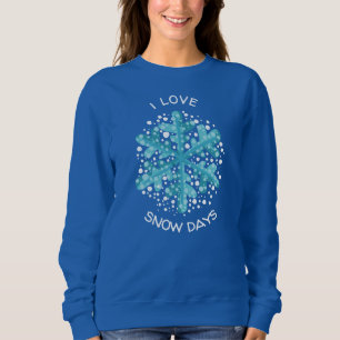 I Kärlek Snö Days Blue Snowflake T-Shirt