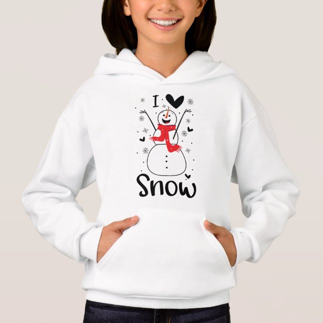 I Kärlek Snö, julhus och Sweatshirts T Shirt (Framsida)