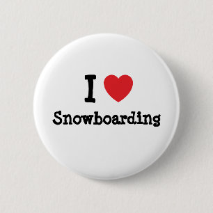 I kärlek Snowboarding anpassningsbar personlig Knapp