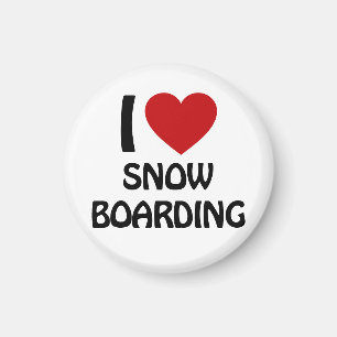 I kärlek snowboarding magnet