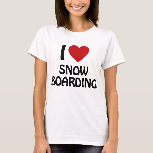 I kärlek snowboarding t shirt (Framsida)