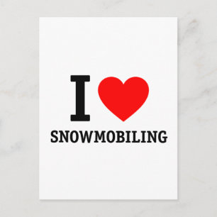 I Kärlek Snowmobiling Vykort