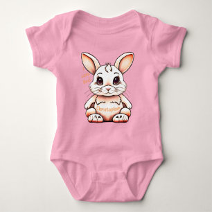 I Kärlek Snuggle Bunny Pastel Peach Cute Teckning T Shirt