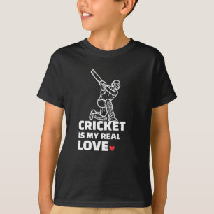  I kärlek-Snyggt-cricket-silhuettedesign T Shirt