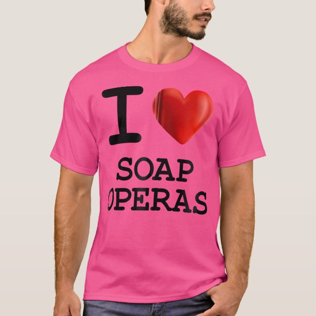 I Kärlek Soap Operas Heart T Shirt Gift Funny Pres (Framsida)