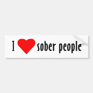 I Kärlek Sober People Bildekal