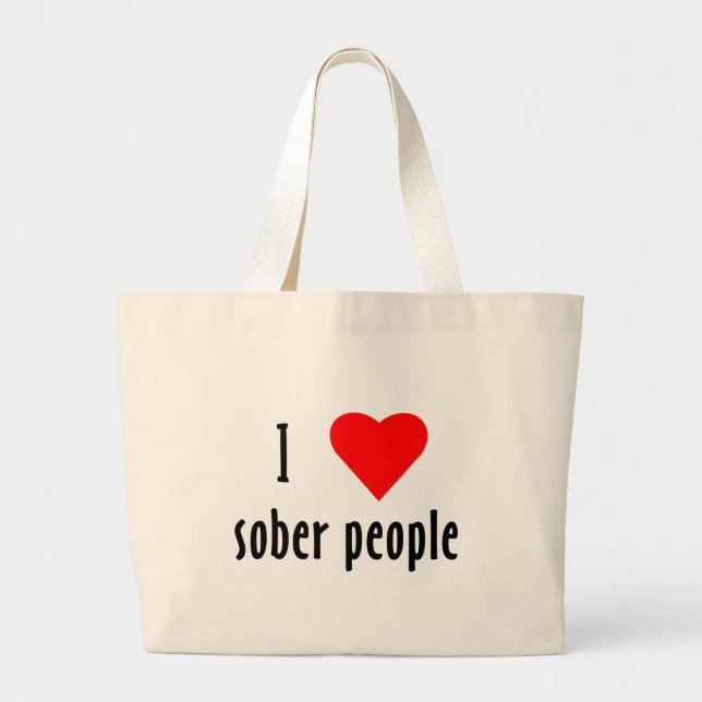 I Kärlek Sober People Jumbo Tygkasse (Framsidan)