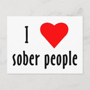 I Kärlek Sober People Vykort