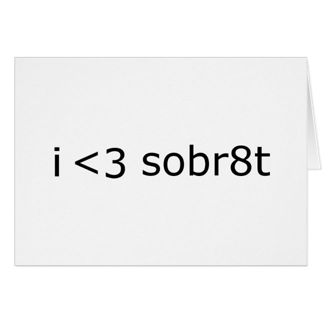 I Kärlek Sobriety Hälsningskort (Framsidan Horizontal)
