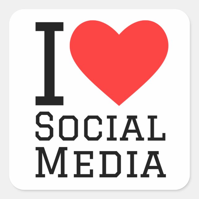 I KÄRLEK SOCIAL FYRKANTIGT KLISTERMÄRKE (Framsida)
