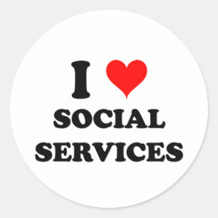 I Kärlek Social Runt Klistermärke
