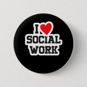 I Kärlek Social Work Social Worker Liberal Gift Knapp