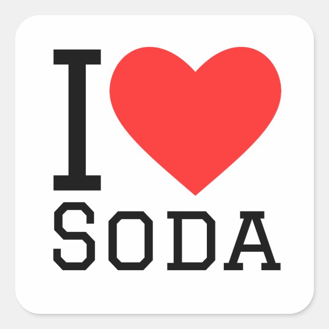 I kärlek soda fyrkantigt klistermärke (Framsida)