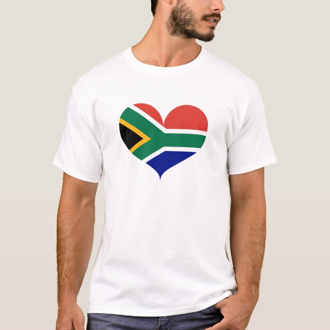 I Kärlek södra Afrika Flagga T Shirt (Framsida)