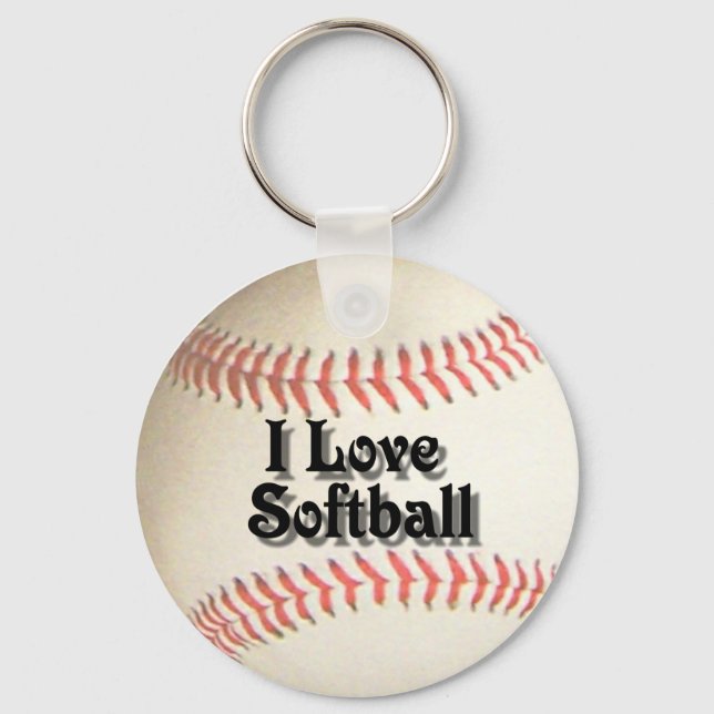 I KÄRLEK SOFTBALL-KEYCHAIN NYCKELRING (Framsida)