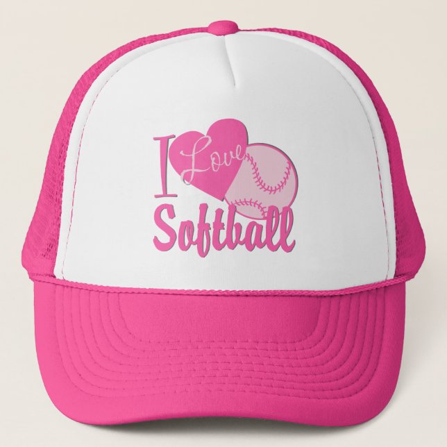 I Kärlek Softball Rosa Keps (Framsida)