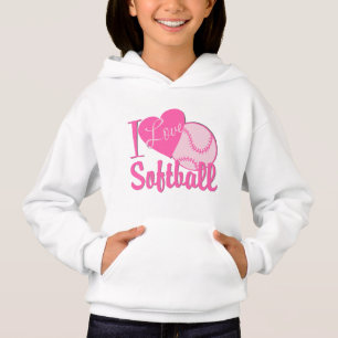 I Kärlek Softball Rosa T-shirt