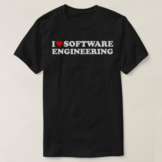 I kärlek Software Software Engin T Shirt (Design framsida)