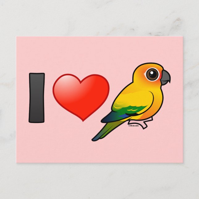 I Kärlek Sol Conures Vykort (Framsida)