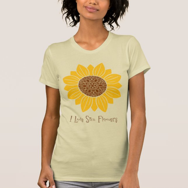 I kärlek Sol Flowers T Shirt (Framsida)