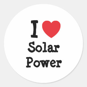 I kärlek Solar Power anpassningsbar personlig Runt Klistermärke