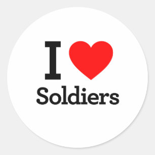 I Kärlek Soldiers Runt Klistermärke