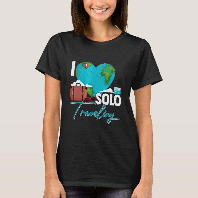 I Kärlek Solo Traveling T Shirt (Framsida)