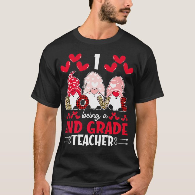 I Kärlek som är andra Klass-lärarValentinesen Gnom T Shirt (Framsida)