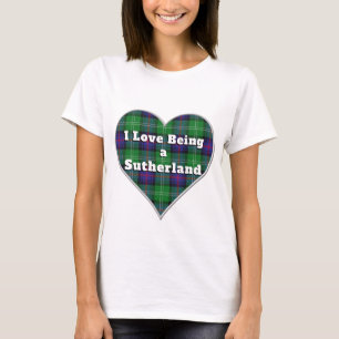I Kärlek som är en syderland Klan Tartan Play He T Shirt