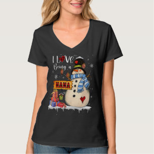 I Kärlek som är en tomtfamilj i Nana Snögubbe Jula T Shirt