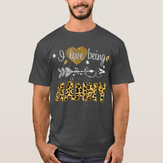 I Kärlek som är Nanny Leopard Play Mors dag T Shirt