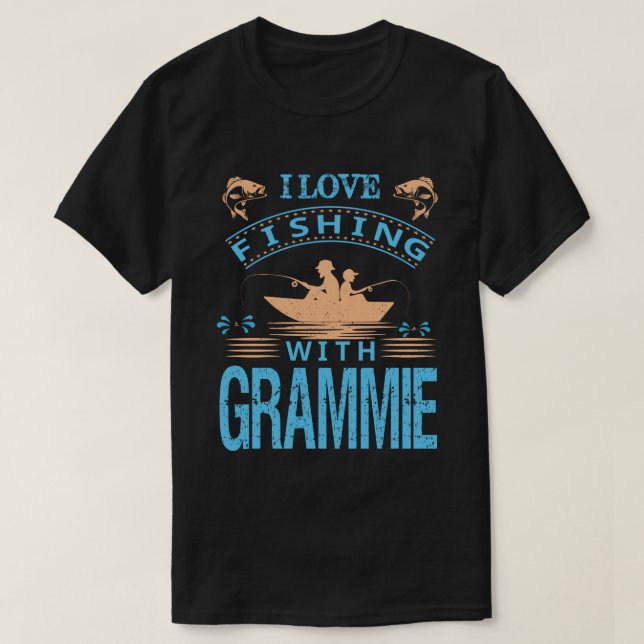 I Kärlek som fiskar med GRAMMIE fars dag T Shirt (Design framsida)
