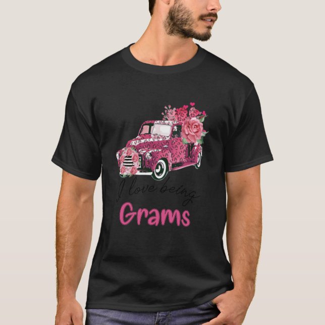 I Kärlek, som kör G K Lastbil blomma T Shirt (Framsida)