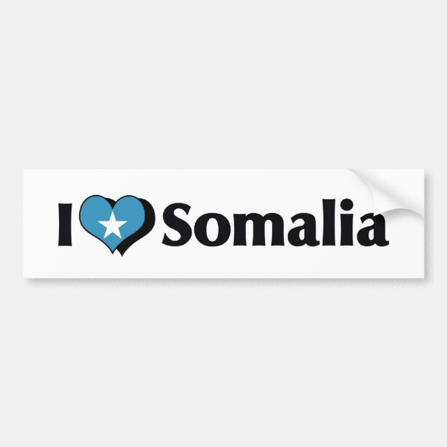I Kärlek Somalia Flagga Bildekal (Framsidan)