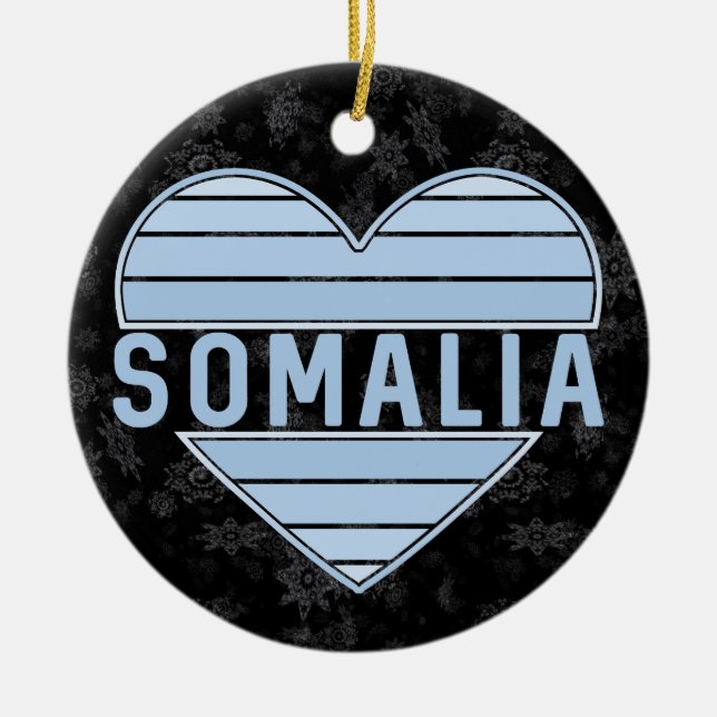 I Kärlek Somalia, Somaliskt hjärta Julgransprydnad Keramik (Framsidan)