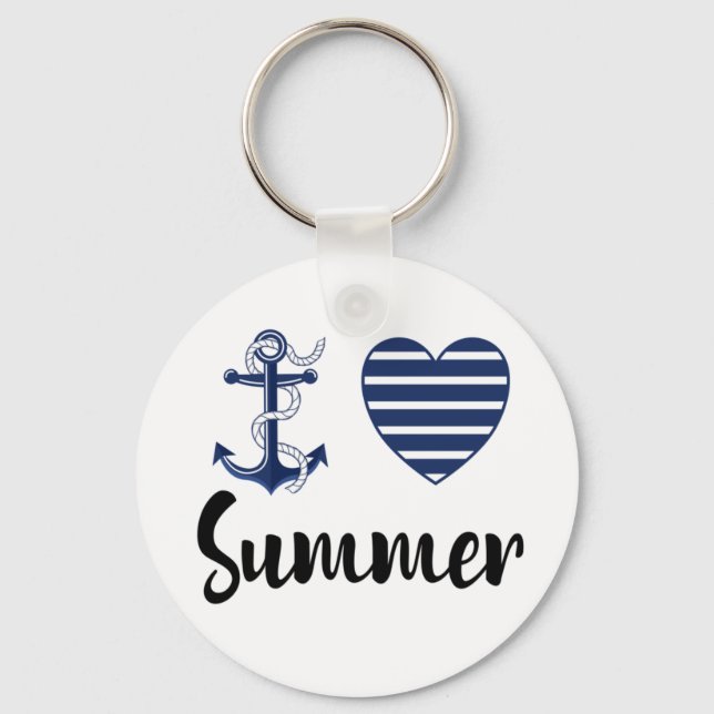 I Kärlek, sommar, ankare och hjärta Nyckelring (Framsida)