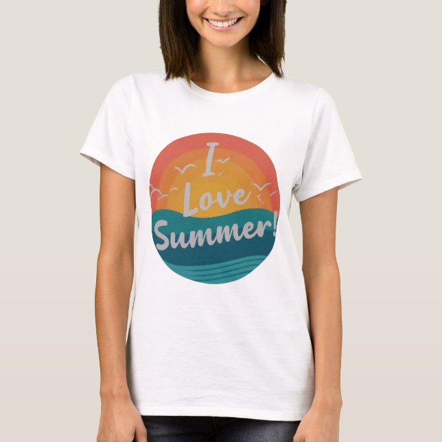 I Kärlek, sommarkvinnans Basic T Shirt (Framsida)