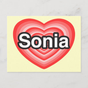 I kärlek Sonia. Jag kärlek du Sonia. Hjärta Vykort