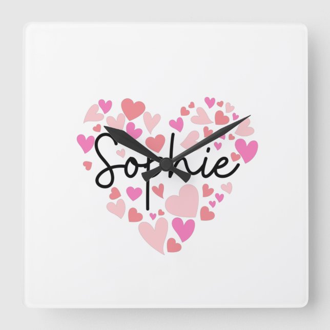 I kärlek Sophie Fyrkantig Klocka (Framsida)