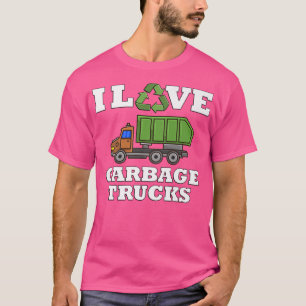 I Kärlek Sopor Lastbilar för Boys Kids Manar T Shirt