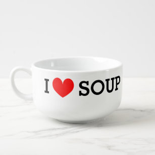 I kärlek soppa. Lönnskål mugg för soppa älskare