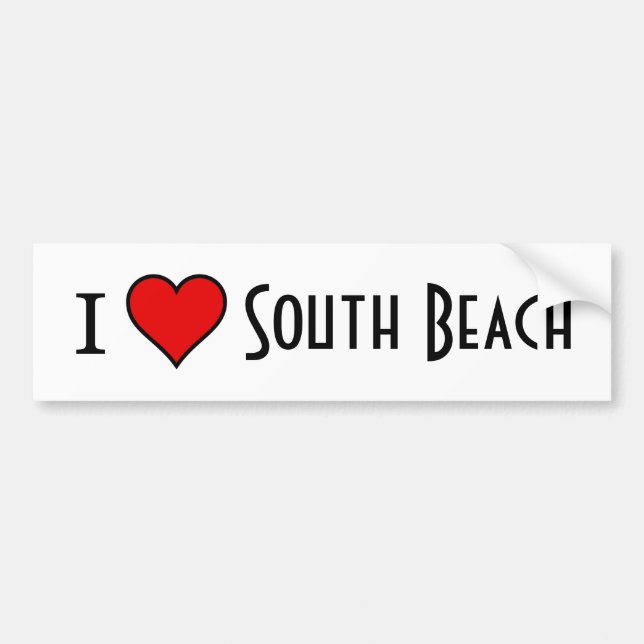 ~I Kärlek South Beach~ BUMPER STICKER Bildekal (Framsidan)