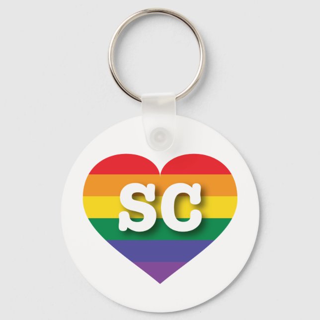 I kärlek South Carolina Gay pride Rainbow Heart Nyckelring (Framsida)