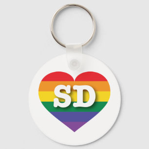 I kärlek South Dakota Gay pride Rainbow Heart Nyckelring