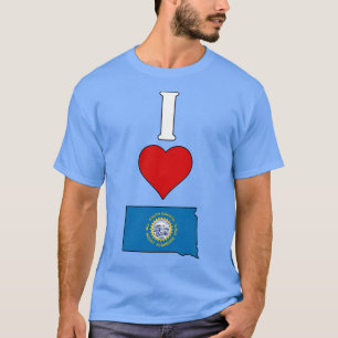 I Kärlek South Dakota Lodrät I Heart South Dakota T Shirt
