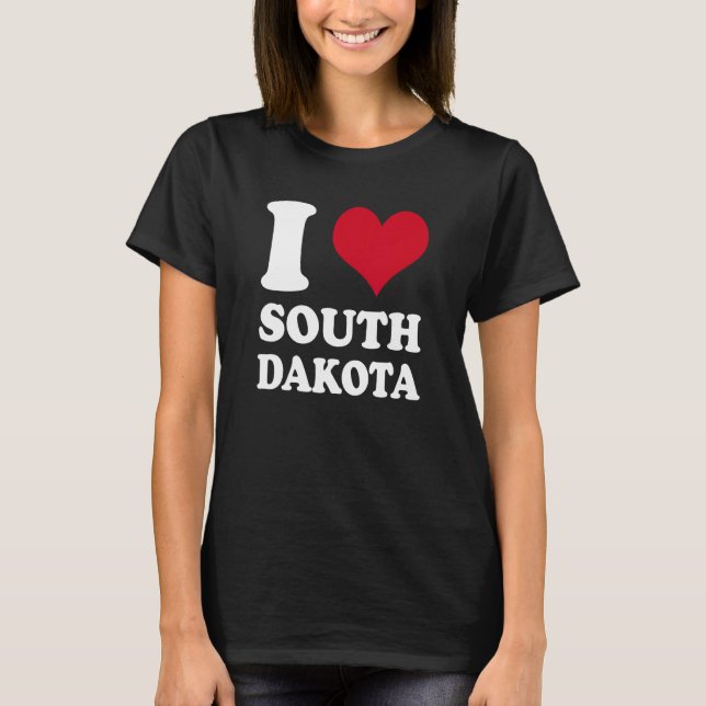 I Kärlek South Dakota SD T Shirt (Framsida)
