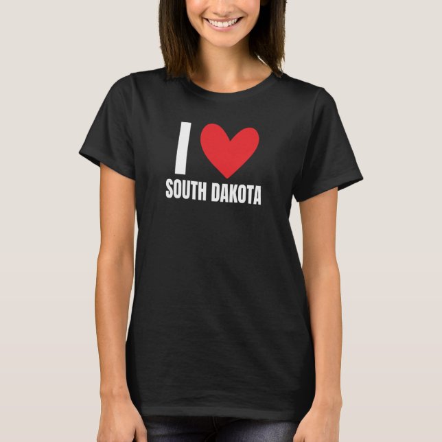 I Kärlek South Dakota State Sioux Falls Rapid City T Shirt (Framsida)